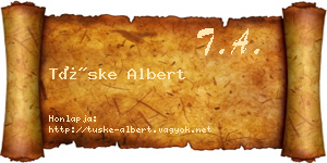 Tüske Albert névjegykártya